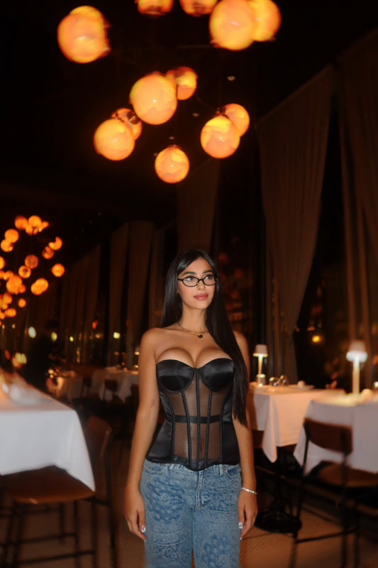 Midnight Sheer Corset Top